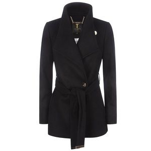 Ted Baker Elethea Short Wrap Collar Coat